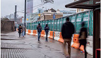 Echo H2 noise barrier in London train station