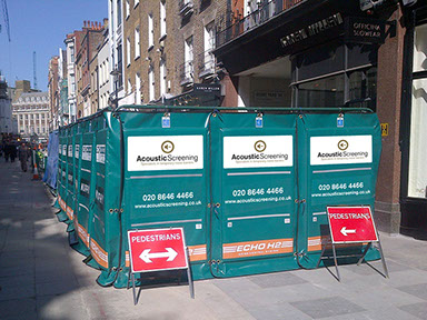 Acoustic screening noise barriers in London's Bond Street